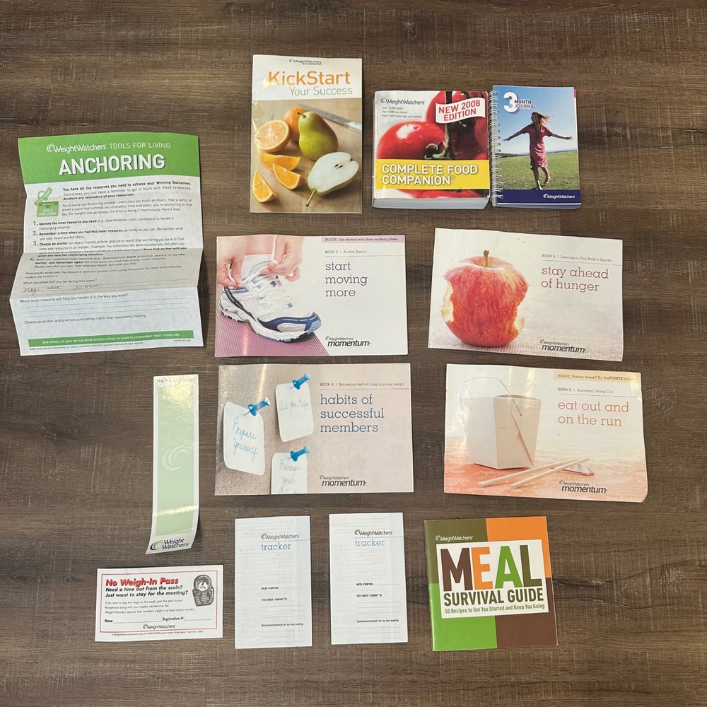 Weight Watchers Momentum 2008 Food Companion Journal Recipe Guides Lot 12pc